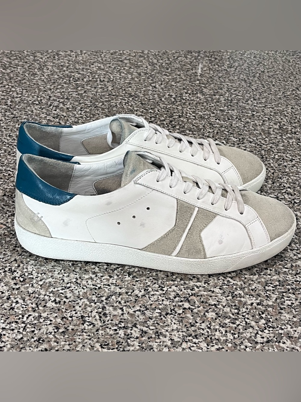 KOIO Fabio Distressed White Leather Sneakers Mens 10